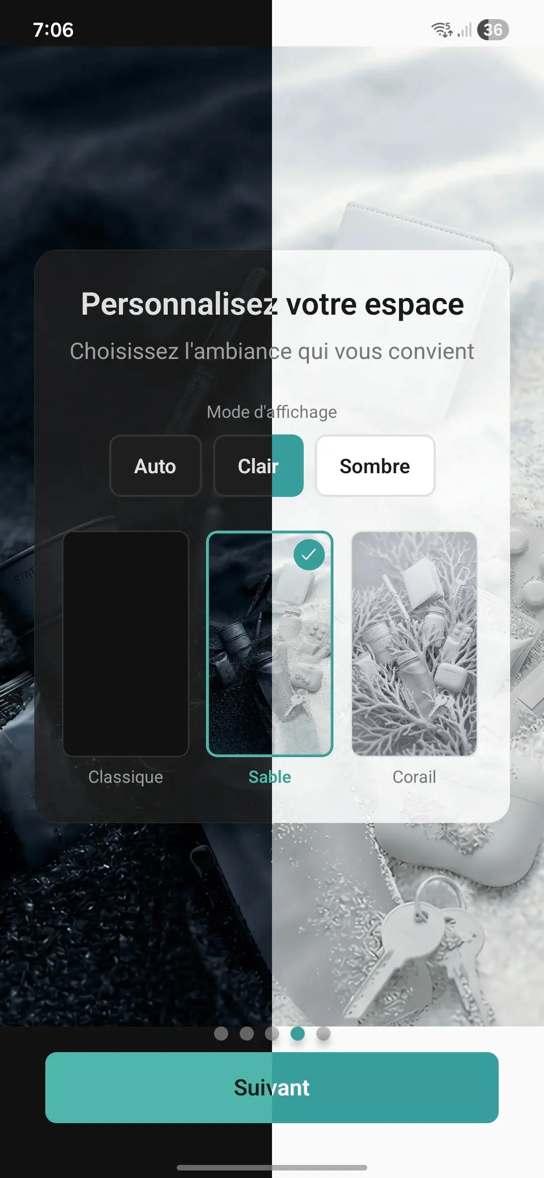 Resilyo thèmes clair et sombre en vue partagée
